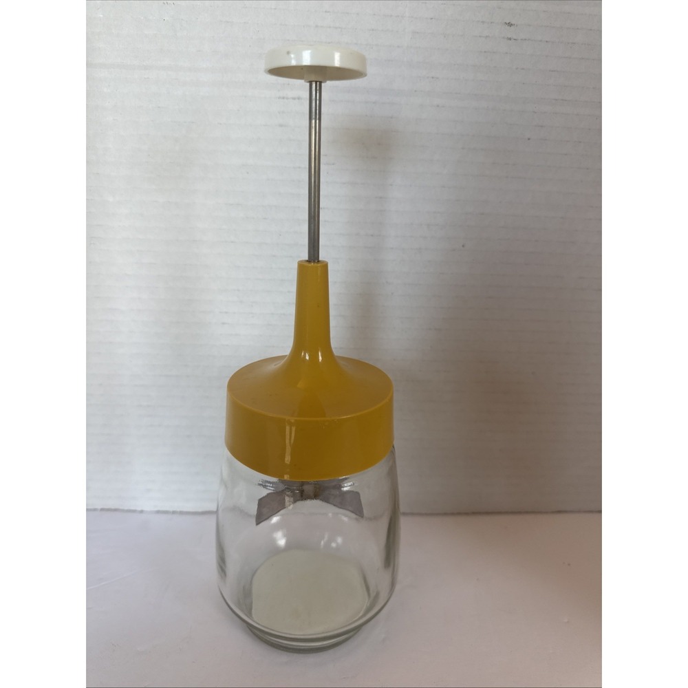 Vintage Federal Housewares Harvest Gold Glass Nut Manual Food Chopper